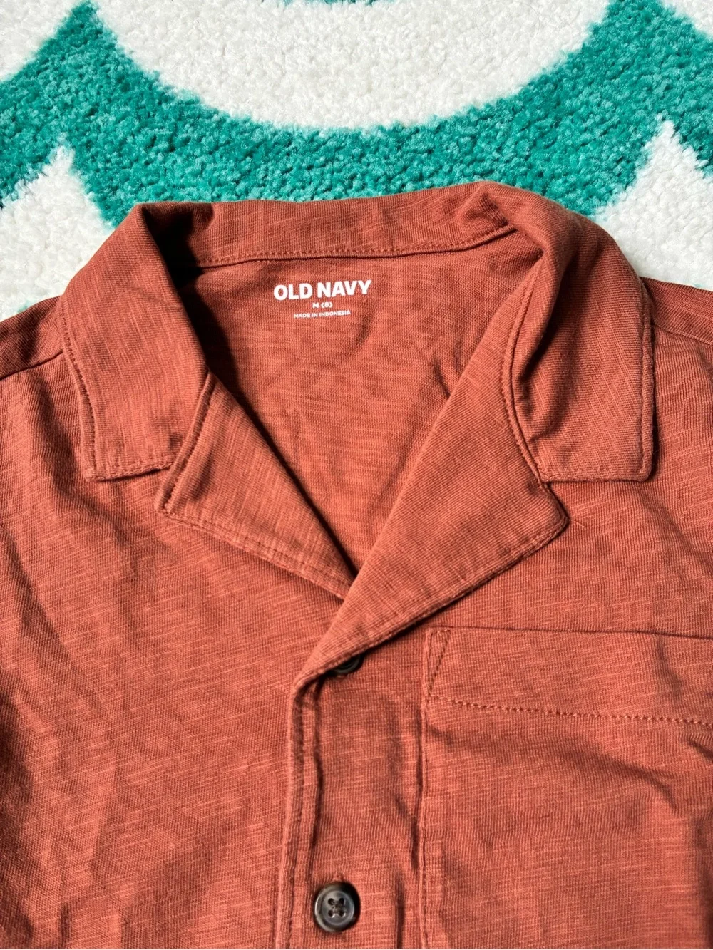 Old Navy Slub-Knit Camp Shirt (Cinnamon) Size M (8)